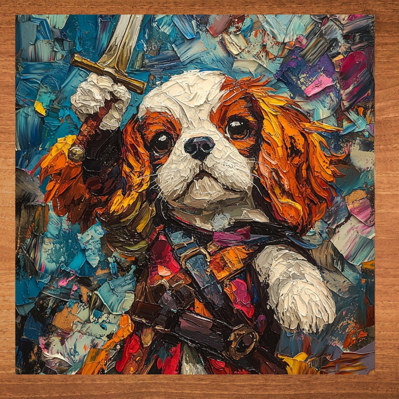 Cavalier King Charles Spaniel Medieval Knight Dog Ceramic Tile