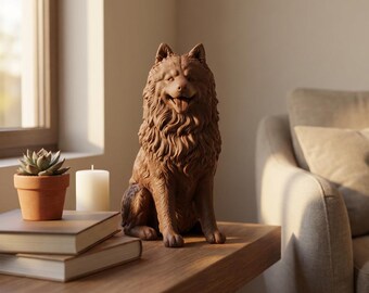 Samoyed Realistic Seated Dog Statue thumbnail 4