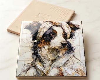 Border Collie Spa Dog Ceramic Tile thumbnail 3