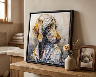 Weimaraner Spa Dog Ceramic Tile thumbnail 1