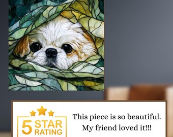 Pekingese Under the Blanket Ceramic Tile thumbnail 3