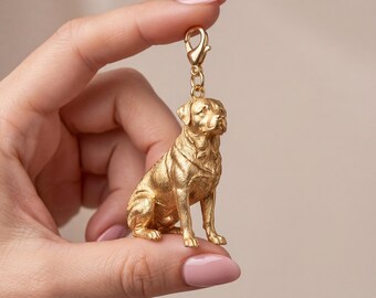 Rottweiler Gold Dog Sculpture Bag Charm thumbnail 4