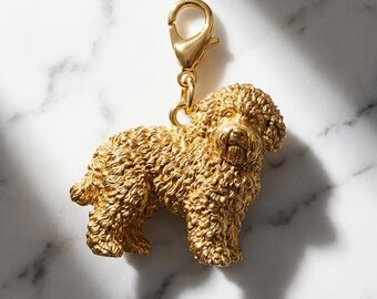 Bichon Frise Gold Dog Sculpture Bag Charm thumbnail 2