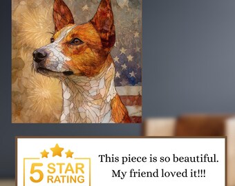 Basenji USA Flag Patriotic Dog Ceramic Tile thumbnail 4