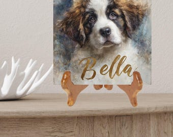 Saint Bernard Decorative Tile thumbnail 2