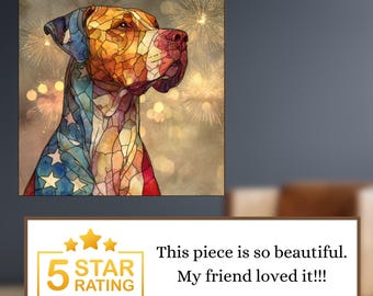 Dogo Argentino USA Flag Patriotic Dog Ceramic Tile thumbnail 4