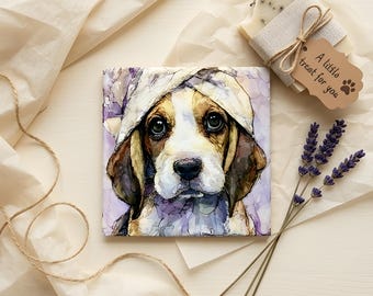 Beagle Spa Dog Ceramic Tile thumbnail 2
