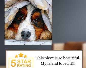 Bernese Mountain Dog Under the Blanket Ceramic Tile thumbnail 3