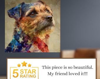 Border Terrier USA Flag Patriotic Dog Ceramic Tile thumbnail 4