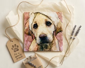 Labrador Retriever Spa Dog Ceramic Tile thumbnail 2