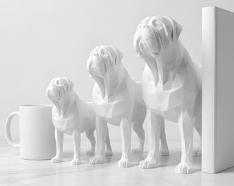 Bullmastiff Low-Poly Geometric Dog Statue thumbnail 3