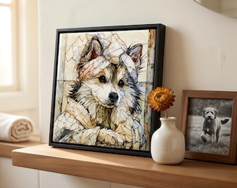 Pomsky Spa Dog Ceramic Tile thumbnail 1