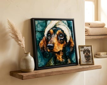 Dachshund Spa Dog Ceramic Tile thumbnail 1
