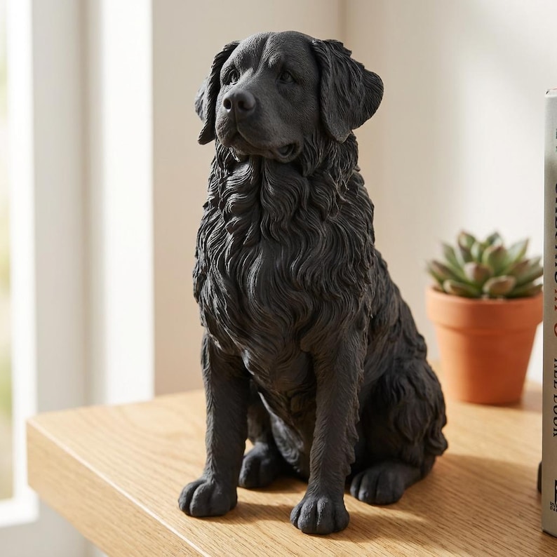 Bernese Mountain Dog Realistic Seated Dog Statue