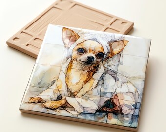 Chihuahua Spa Dog Ceramic Tile thumbnail 3