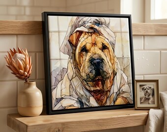 Shar Pei Spa Dog Ceramic Tile thumbnail 1