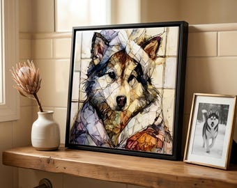 Alaskan Malamute Spa Dog Ceramic Tile thumbnail 1
