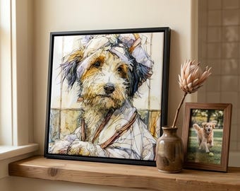 Aussiedoodle Spa Dog Ceramic Tile thumbnail 1