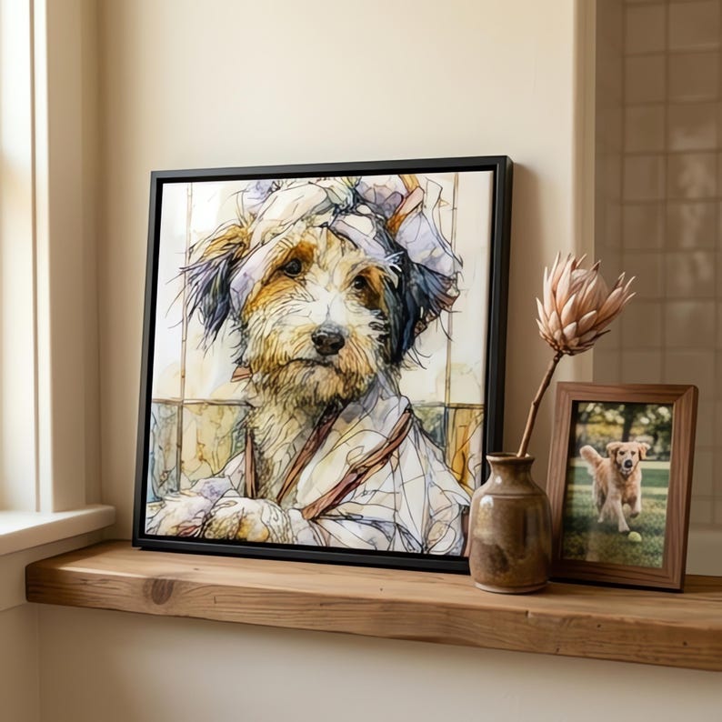 Aussiedoodle Spa Dog Ceramic Tile