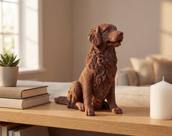 Golden Retriever Realistic Seated Dog Statue thumbnail 4