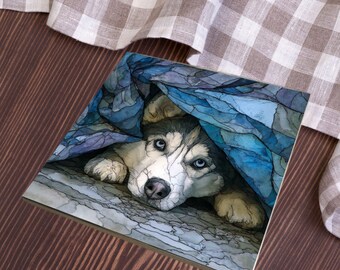 Huskador Under the Blanket Ceramic Tile thumbnail 4