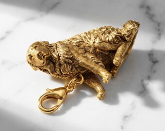 Great Pyrenees Gold Dog Sculpture Bag Charm thumbnail 2