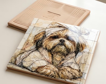 Lhasa Apso Spa Dog Ceramic Tile thumbnail 3