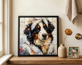 Bernese Mountain Dog Spa Dog Ceramic Tile thumbnail 1
