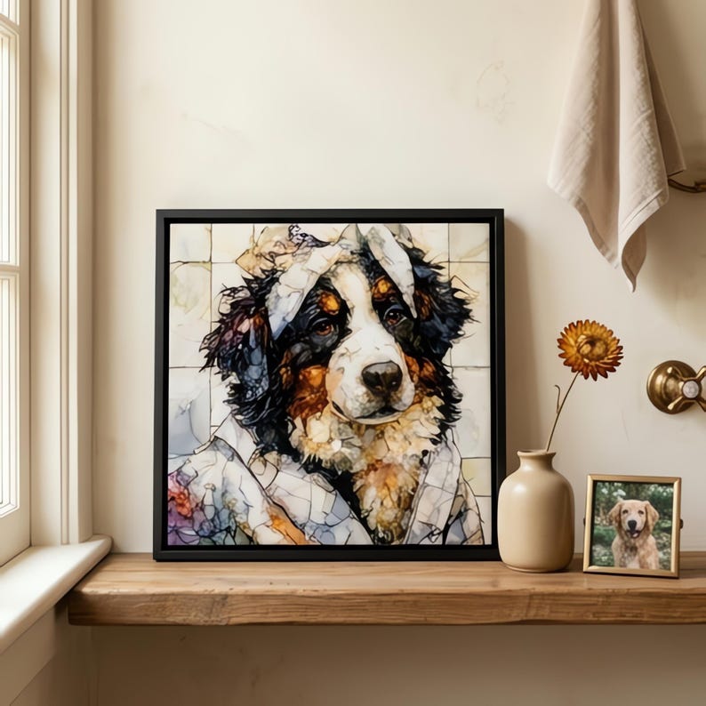 Bernese Mountain Dog Spa Dog Ceramic Tile