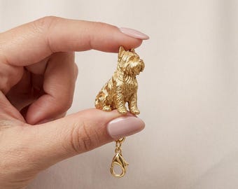 Cairn Terrier Gold Dog Sculpture Bag Charm thumbnail 4