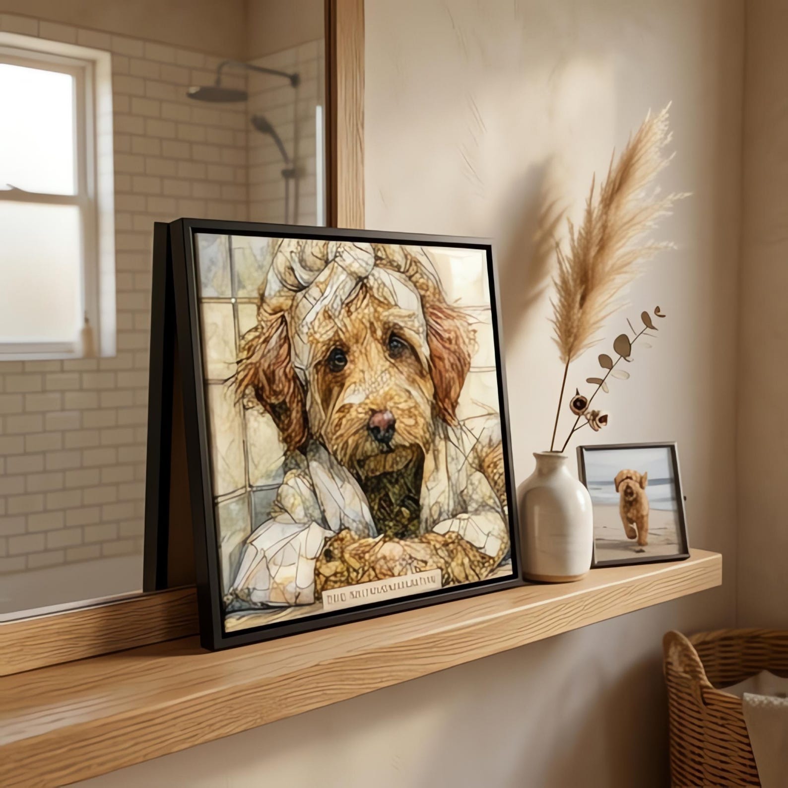 Goldendoodle Spa Dog Ceramic Tile