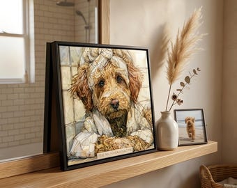 Goldendoodle Spa Dog Ceramic Tile thumbnail 1