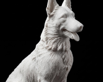 Belgian Malinois Realistic Seated Dog Statue thumbnail 2