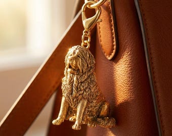 Tibetan Mastiff Gold Dog Sculpture Bag Charm thumbnail 1