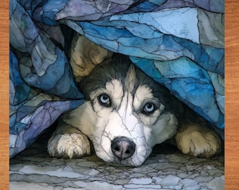 Huskador Under the Blanket Ceramic Tile thumbnail 1