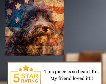 Havanese USA Flag Patriotic Dog Ceramic Tile thumbnail 4