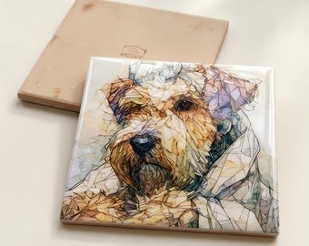 Wheaten Terrier Spa Dog Ceramic Tile thumbnail 3