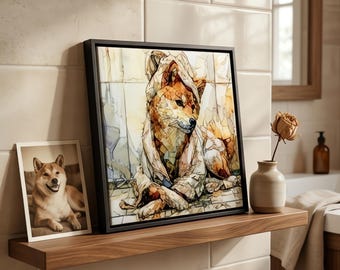 Shiba Inu Spa Dog Ceramic Tile thumbnail 1