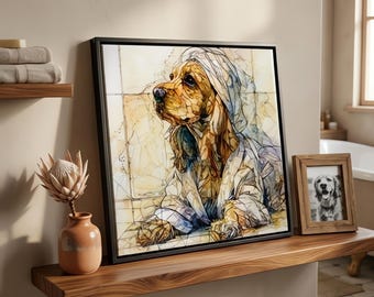 Cocker Spaniel Spa Dog Ceramic Tile thumbnail 1