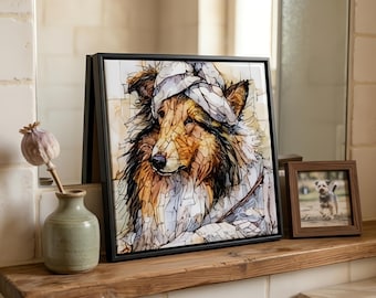 Rough Collie Spa Dog Ceramic Tile thumbnail 1
