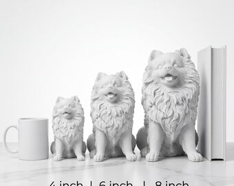 Pomeranian Realistic Seated Dog Statue thumbnail 3