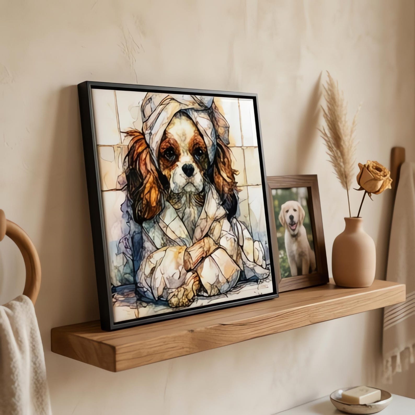 Cavalier King Charles Spaniel Spa Dog Ceramic Tile