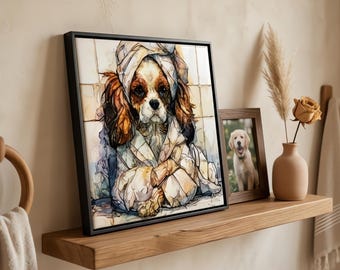 Cavalier King Charles Spaniel Spa Dog Ceramic Tile thumbnail 1