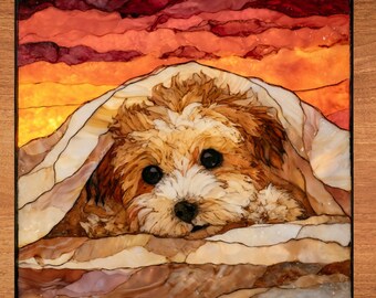 Havanese Under the Blanket Ceramic Tile thumbnail 1