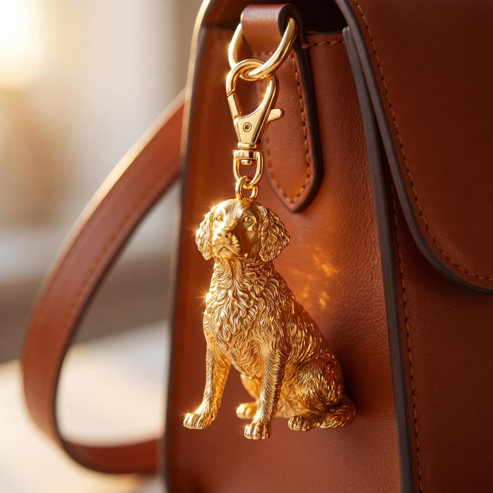 Boykin Spaniel Gold Dog Sculpture Bag Charm