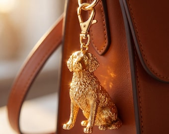 Boykin Spaniel Gold Dog Sculpture Bag Charm thumbnail 1