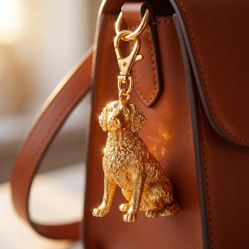 Boykin Spaniel Gold Dog Sculpture Bag Charm