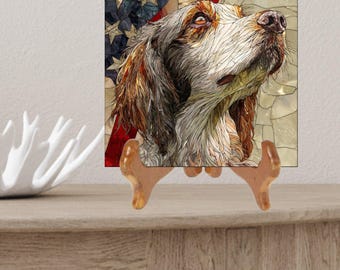 English Setter USA Flag Patriotic Dog Ceramic Tile thumbnail 2
