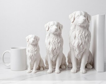 Australian Shepherd Realistic Seated Dog Statue thumbnail 3