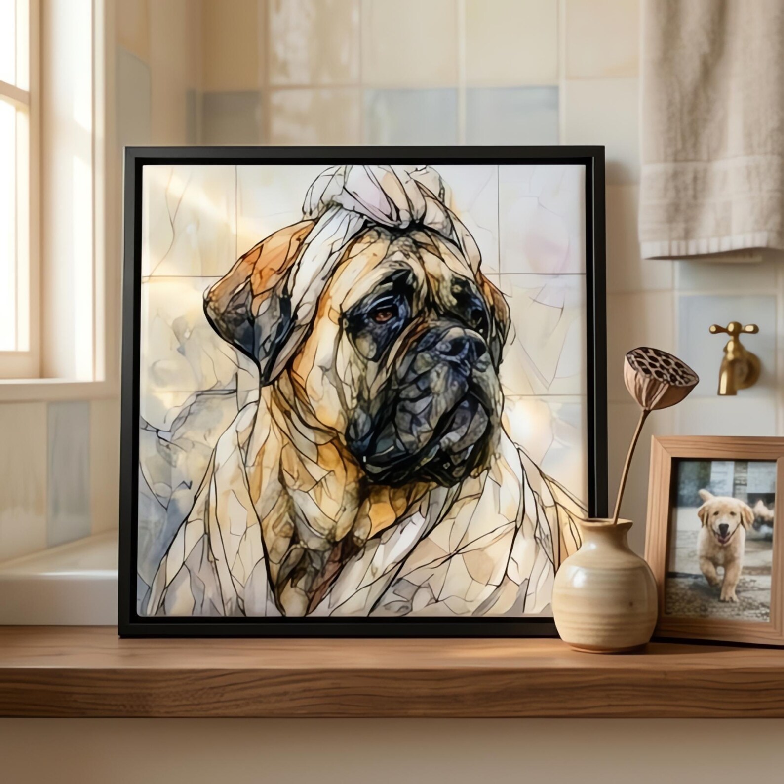 Bullmastiff Spa Dog Ceramic Tile
